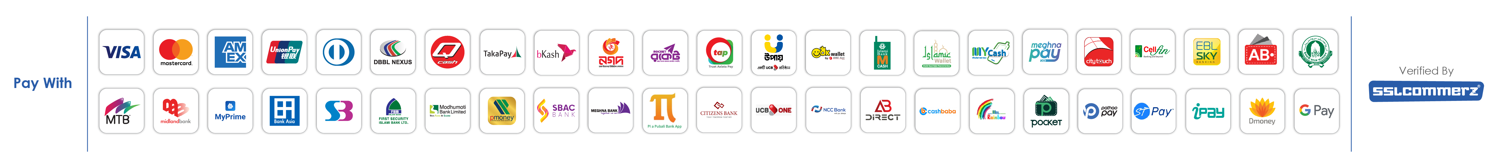Supported payment methods